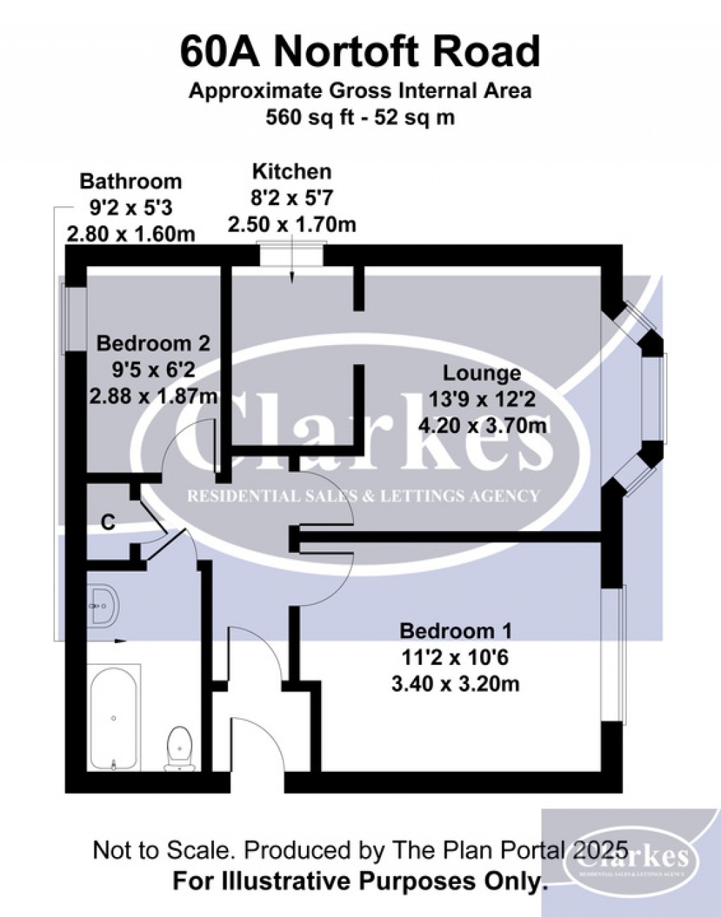 Floorplans For Flat 1, 60a Nortoft Road, Bournemouth