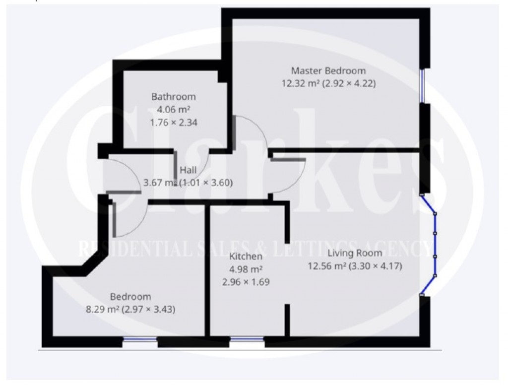 Floorplans For TWO Bedroom Flat, Holdenhurst Road
