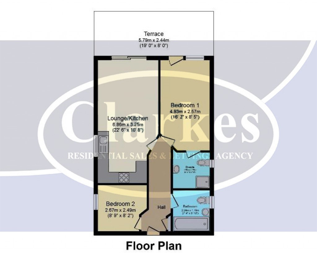 Floorplans For Ground Floor 2 Bed Flat in Park Towers