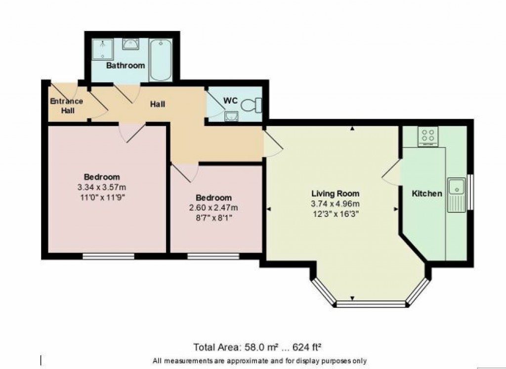 Floorplans For Large 2 Bedroom Flat in Town centre