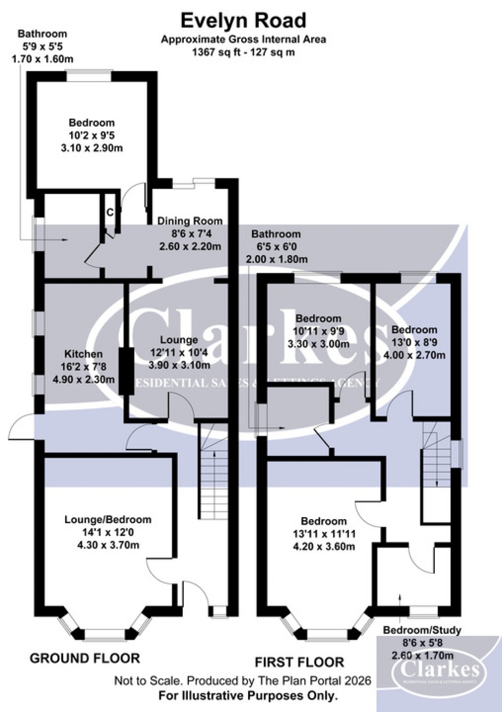 Floorplans For Evelyn Road, Moordown, Bournemouth, Dorset