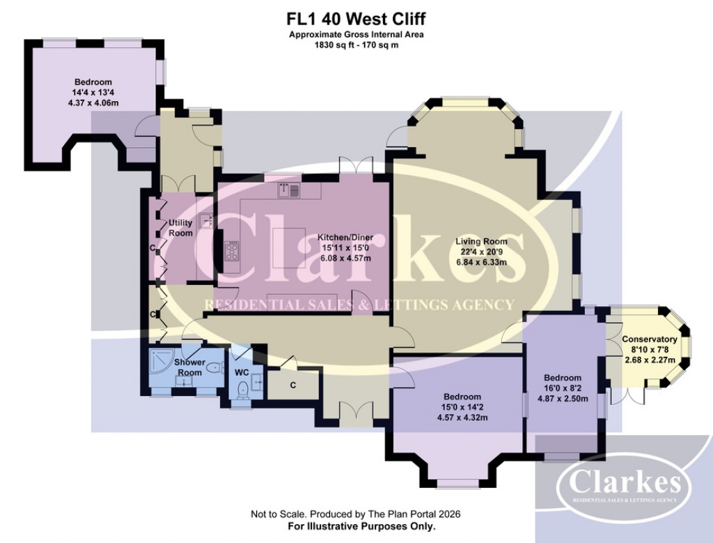 Floorplans For West Cliff Road, West Cliff, Bournemouth, Dorset