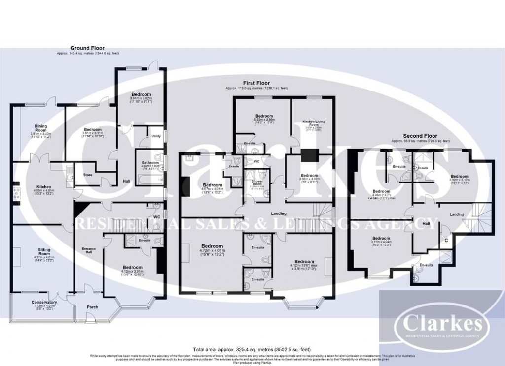 Floorplans For The Pinegrove, 11 Spencer Road, Bournemouth, Dorset