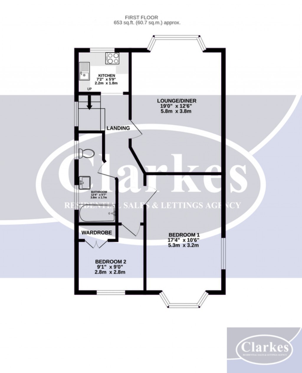 Floorplans For Garden Flat in Elmes Road, Moordown