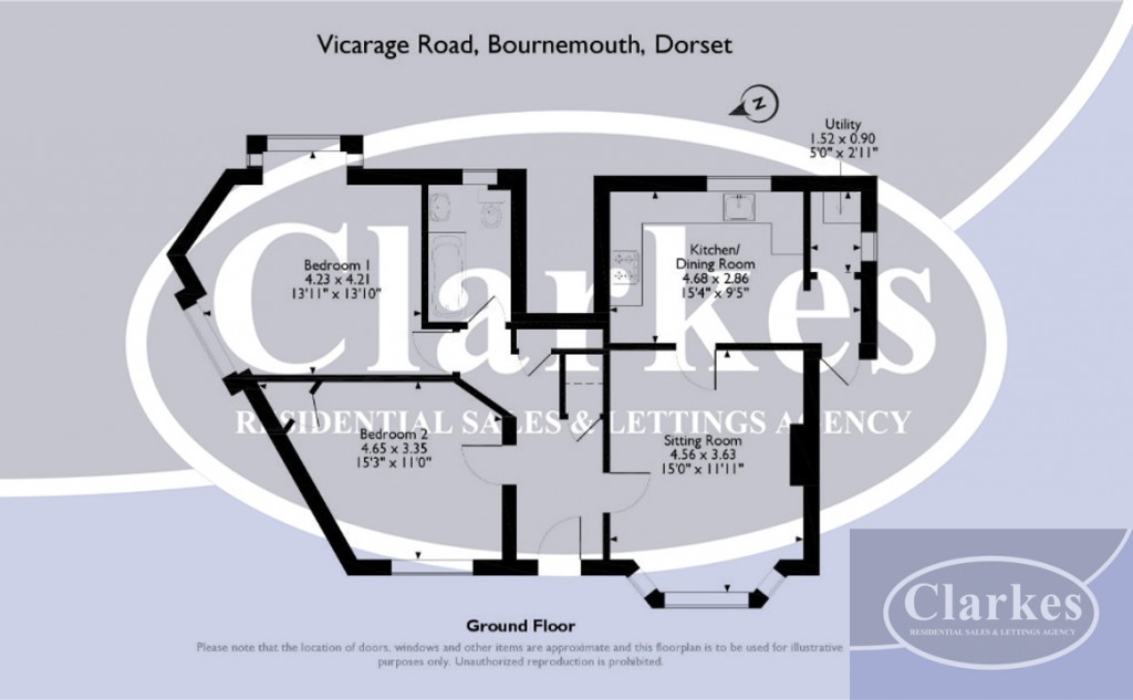 Floorplans For GFF Vicarage Road, Bournemouth, Dorset