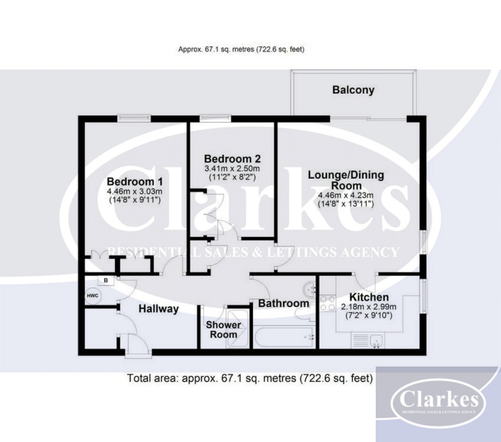Floorplans For 2 Bed First Floor Flat in Meyrick Park
