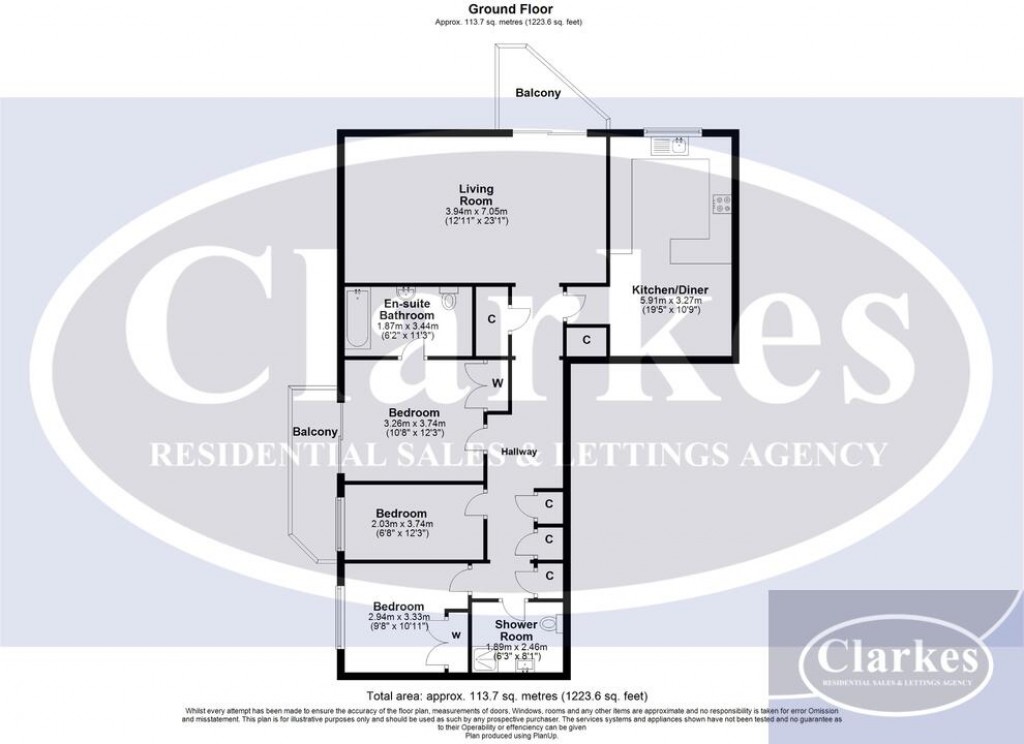 Floorplans For Green Park, with Sea Views. EAST CLIFF  Bournemouth