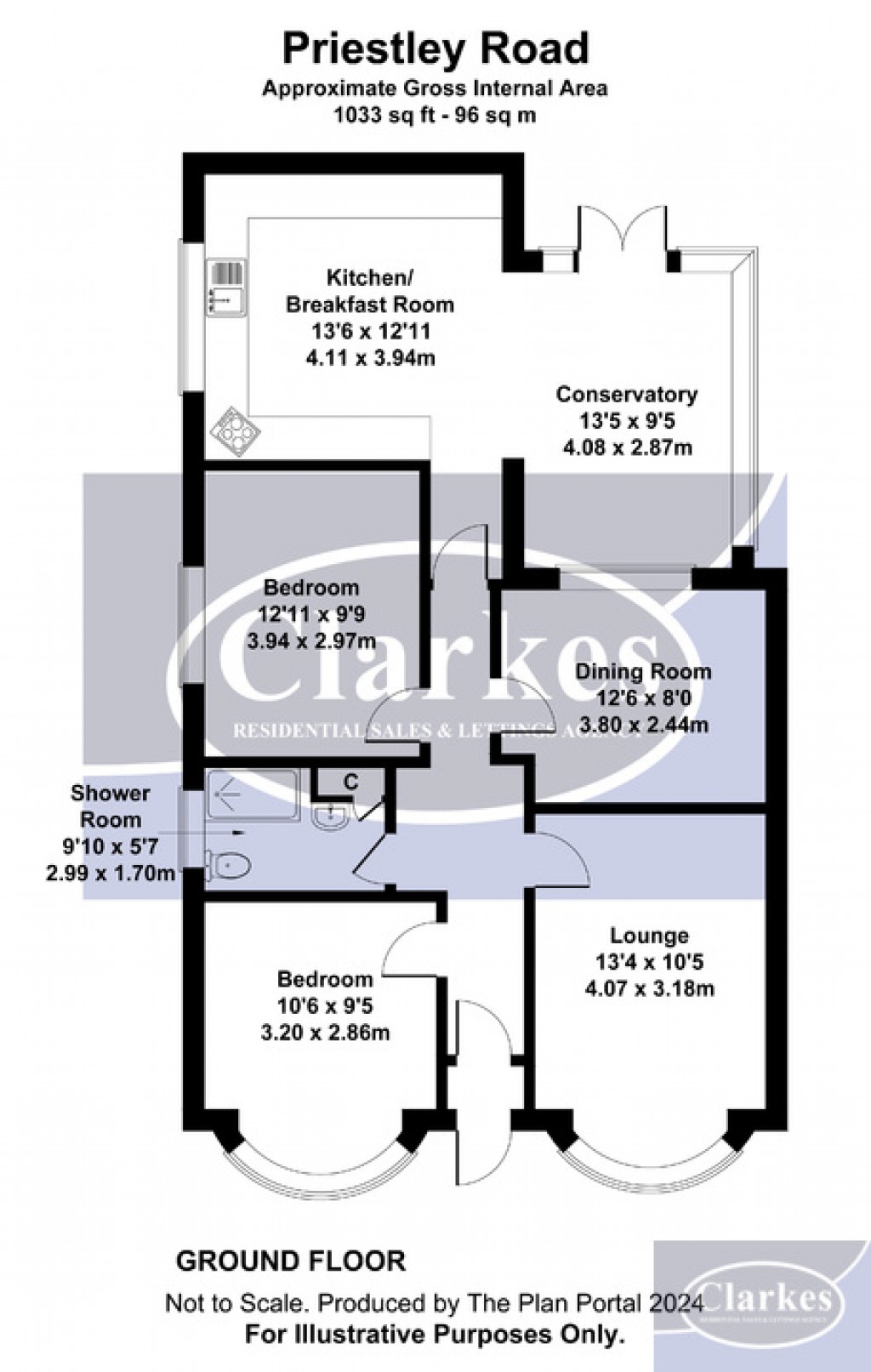 Floorplans For Priestley Road, Bournemouth, Dorset