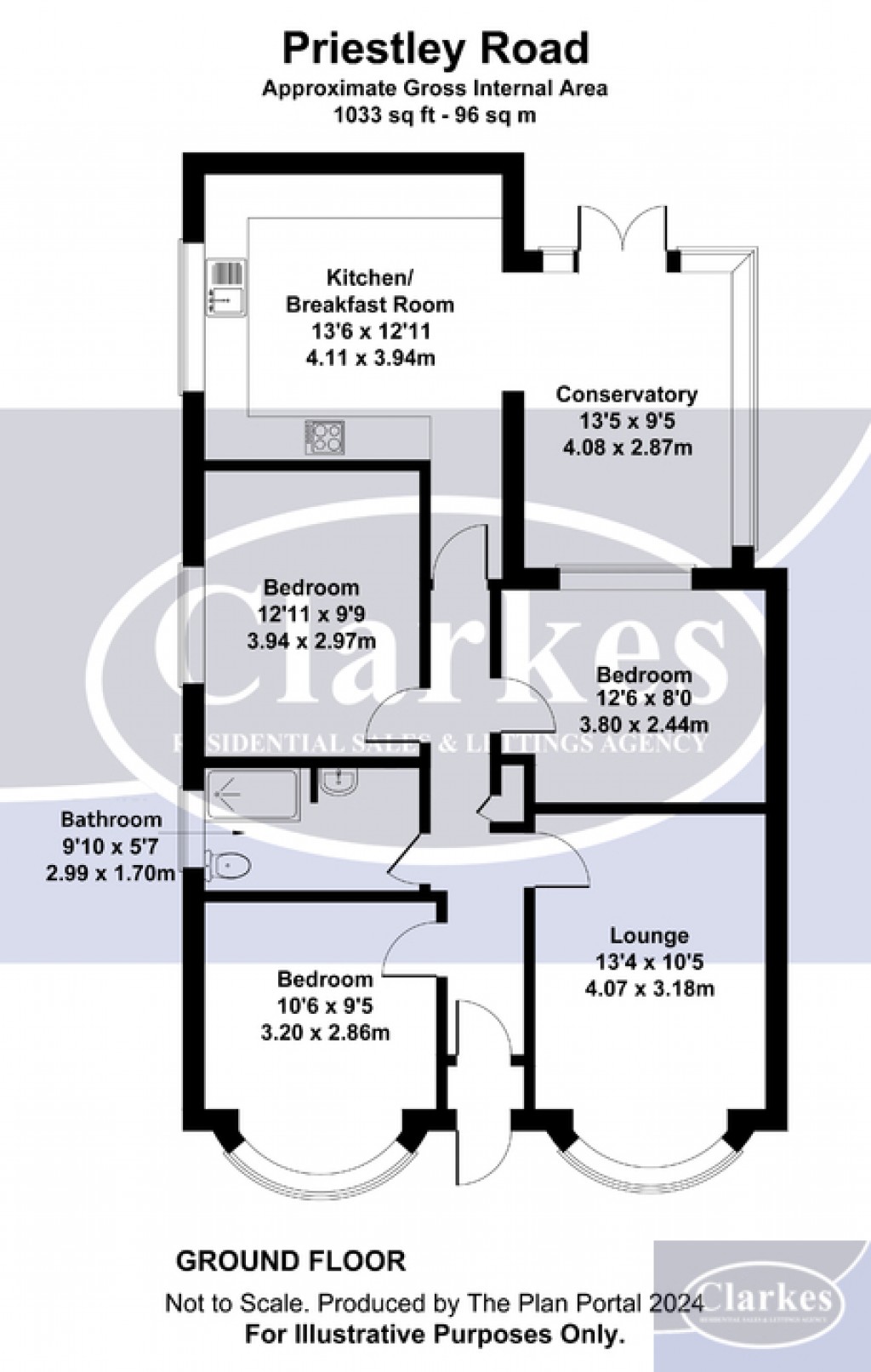 Floorplans For Priestley Road, Bournemouth, Dorset