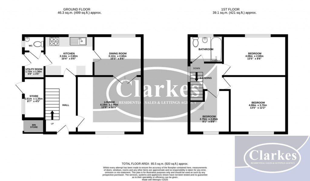 Floorplans For Mount Road, Bournemouth, Dorset