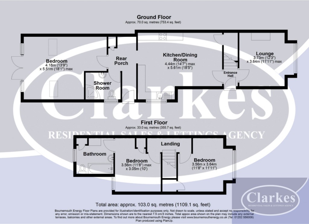 Floorplans For Eldon Road, Bournemouth, Dorset