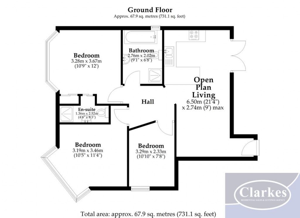 Floorplans For Heron Court Road, Bournemouth, Winton