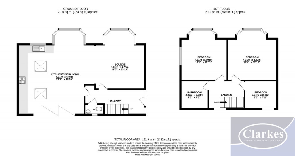 Floorplans For LARGE 3 DOUBLE BED West Way, Bournemouth