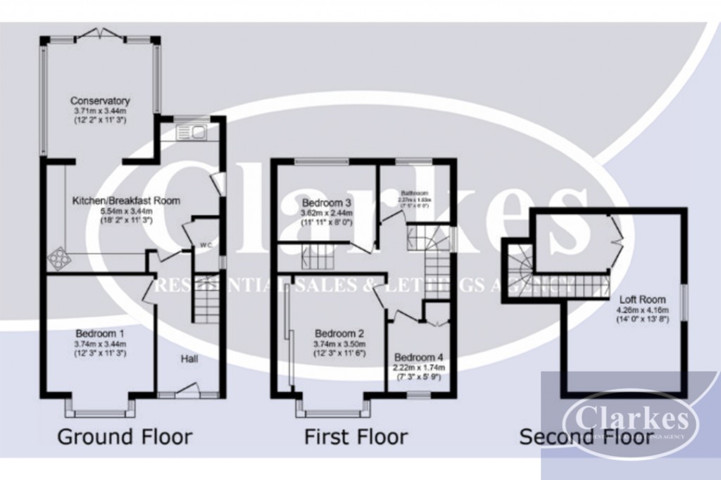 Floorplans For Oswald Road, Bournemouth