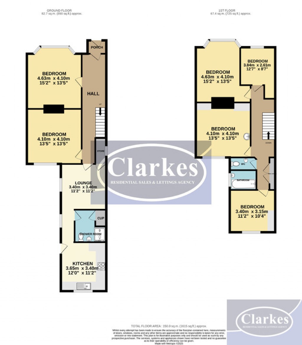Floorplans For Frederica Road, Bournemouth