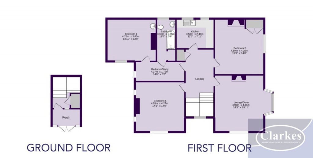 Floorplans For Fitzharris Avenue, Charminster, LARGE First Floor Flat