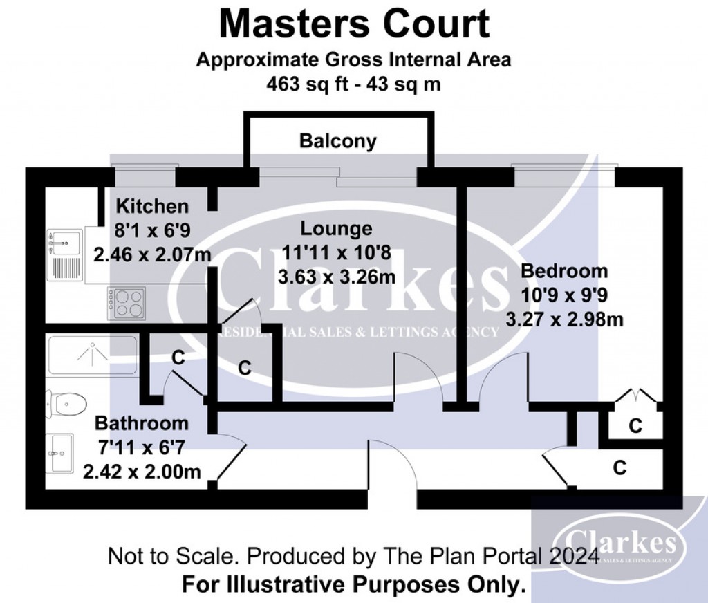 Floorplans For Masters Court, Queens Road BH2 6BE