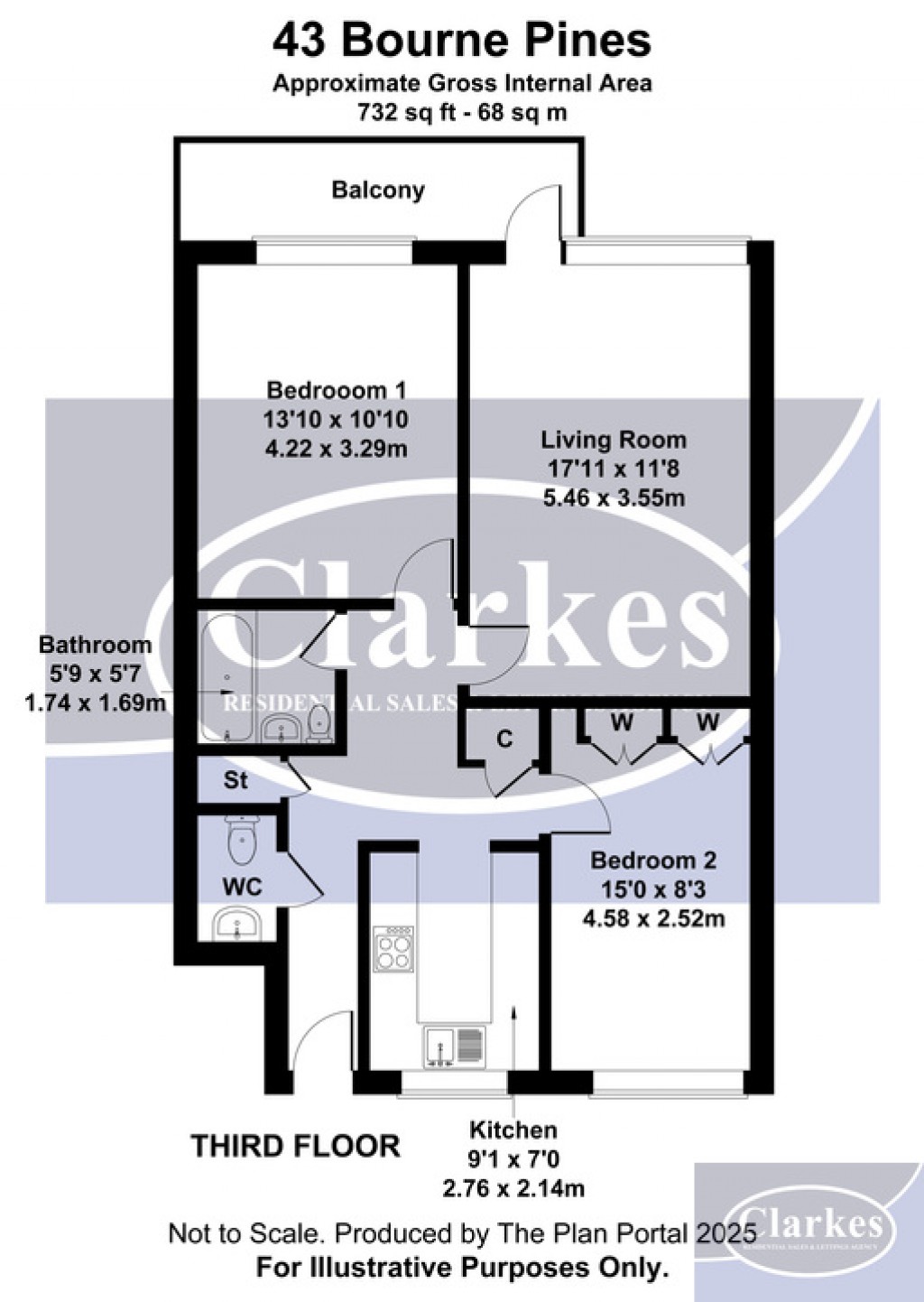 Floorplans For Bourne Pines, 44-46 Christchurch Road, Bournemouth