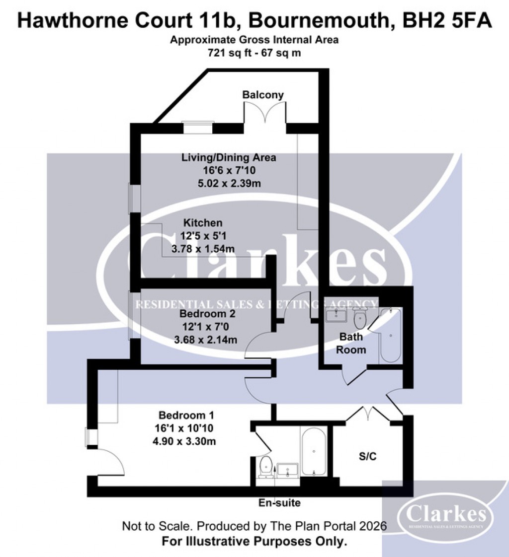 Floorplans For Hawthorne Court 11b, West Cliff Road, Bournemouth