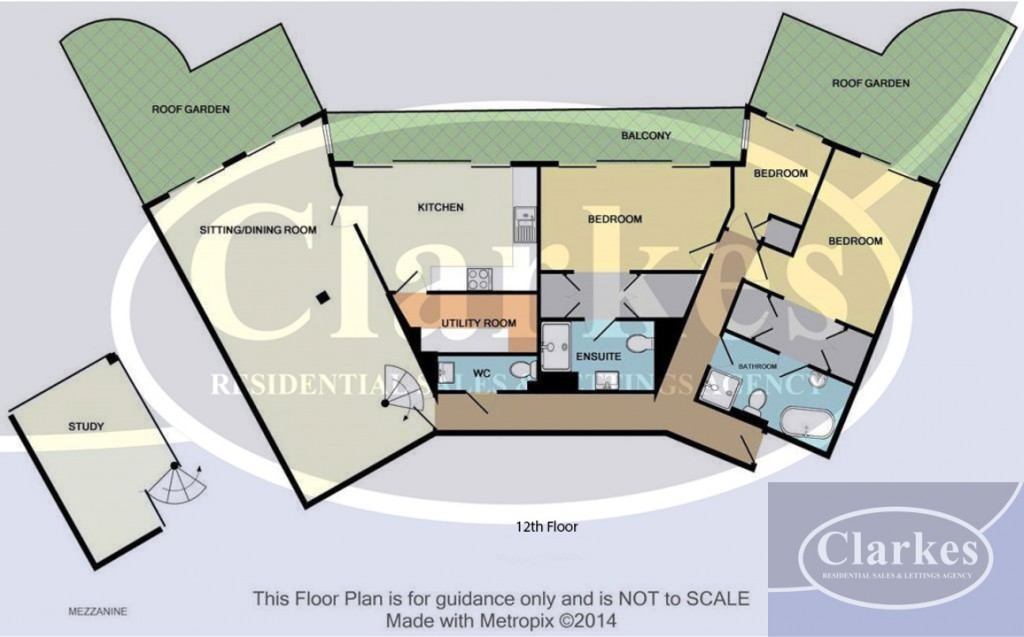 Floorplans For Flat 88 Richmond Gate, 1 Richmond Hill Drive, Bournemouth