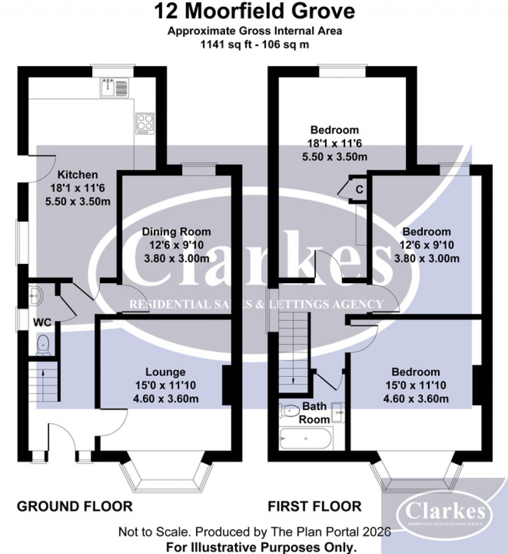 Floorplans For Moorfield Grove, Bournemouth