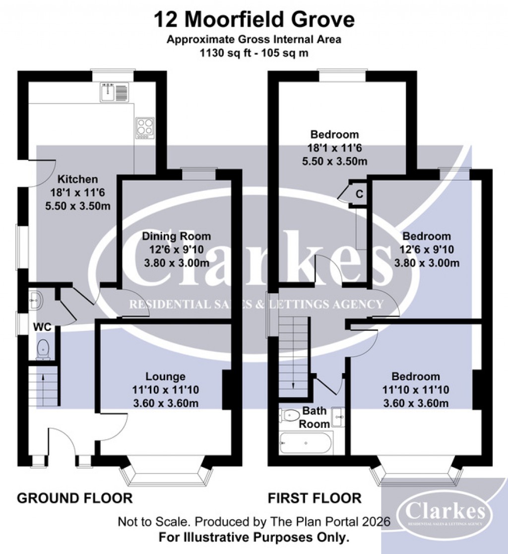 Floorplans For Moorfield Grove, Bournemouth
