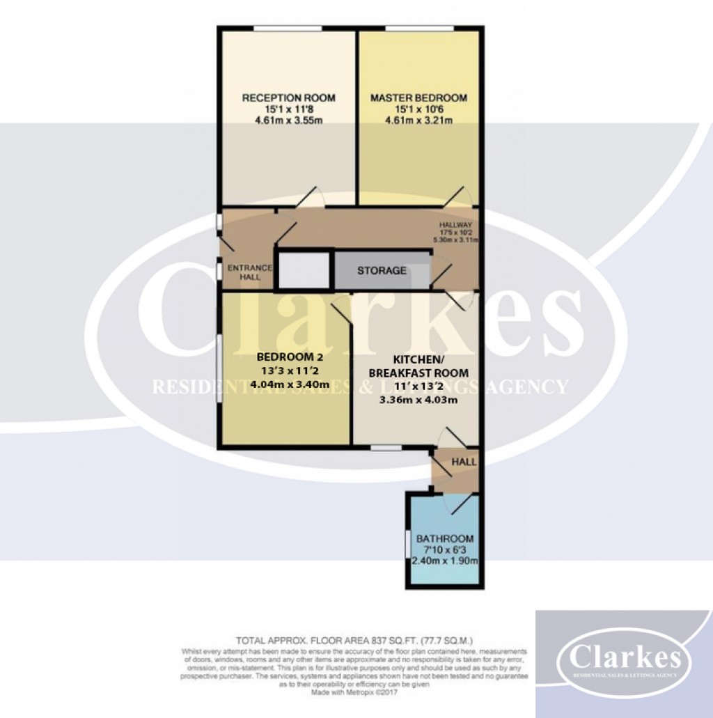Floorplans For Ground Floor Flat 2 Denmark Road, Bournemouth