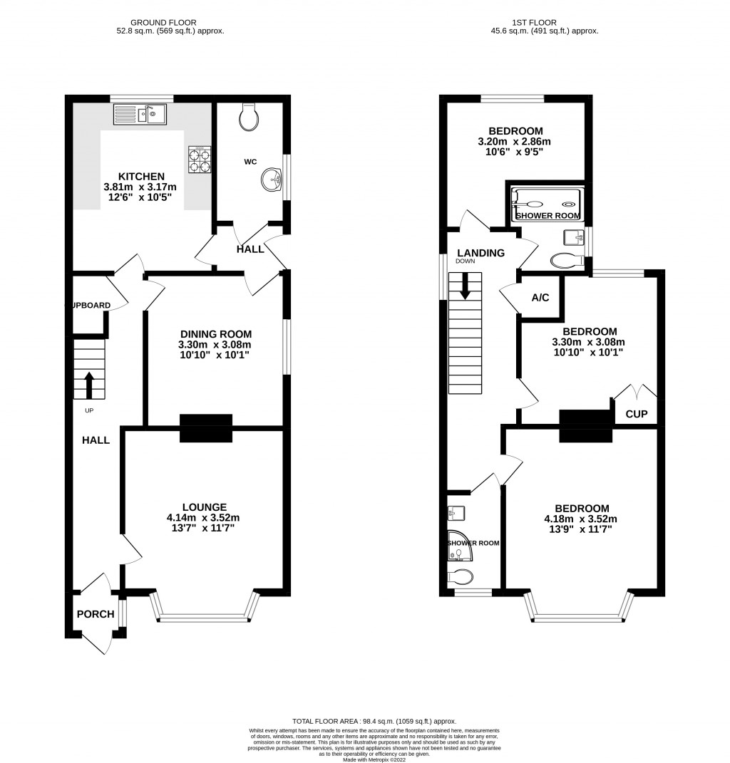 Floorplans For Muscliffe Road, Bournemouth, Dorset
