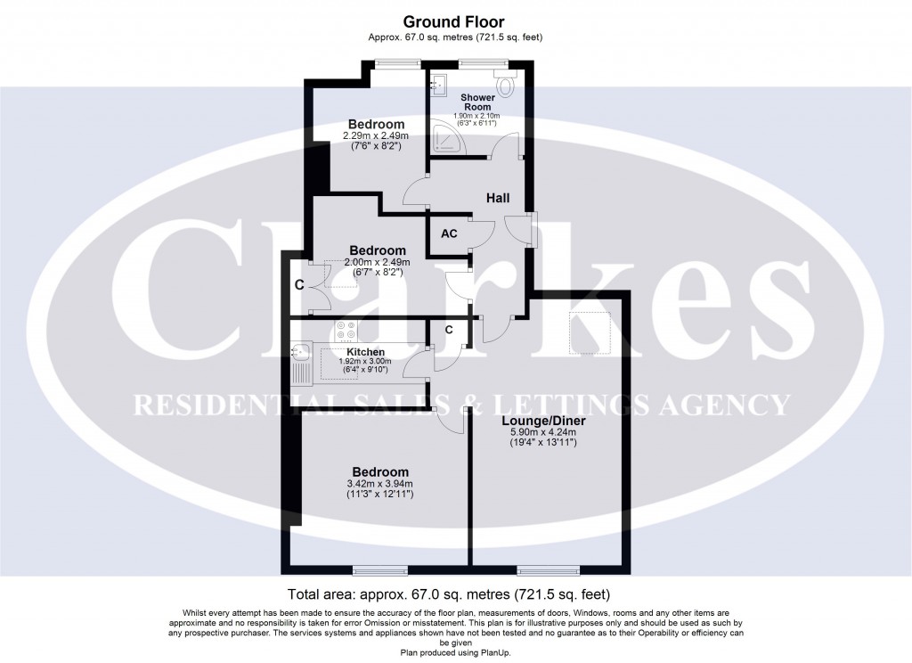 Floorplans For 3 Bedroom Flat in Town Centre